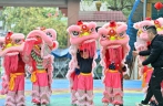 Lion dance integrated with school education in Tengxian， Guangxi